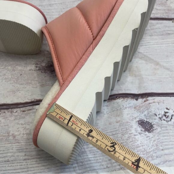Anthropologie Maeve Puffy Platform Slippers Pink White Size Large 10 - 11 - Picture 9 of 11